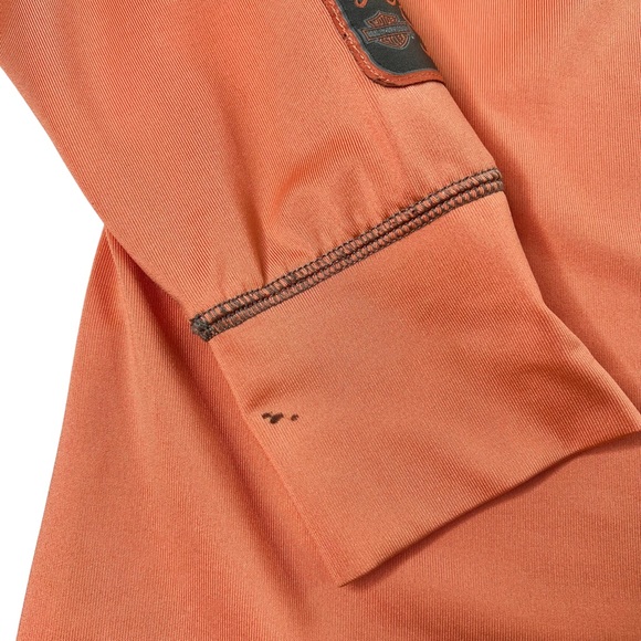 HARLEY DAVIDSON Performance Long Sleeve Half Zip Shirt Top Orange Women's XL - Picture 13 of 16